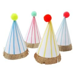 Meri-Meri Stripe Pompom Party Hats (x 8)