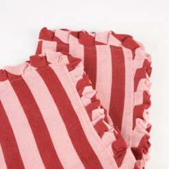 Meri-Meri Red & Pink Stripe Ruffle Fabric Napkins (x 4) -Meri Meri media e5f834df 338f 46ab 95ce 6d32ee8c6a70