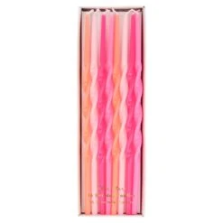 Meri-Meri Pink Twisted Long Candles (x 16)