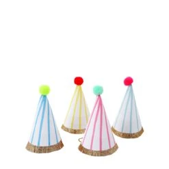 Meri-Meri Stripe Pompom Mini Party Hats (x 8)