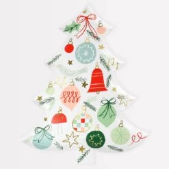 Meri-Meri Festive Pattern Tree Plates (x 8)