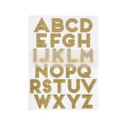 Meri-Meri Gold Glitter Alphabet Sticker Sheets (x 10 Sheets)
