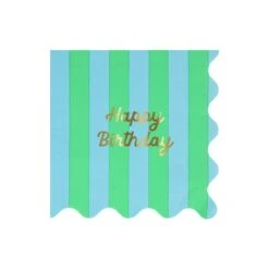 Meri-Meri Stripe Happy Birthday Large Napkins (x 16) -Meri Meri media ef6ae364 5ae3 424c 9926 af35aab36562