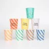 Meri-Meri Stripe Happy Birthday Cups (x 8)