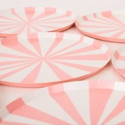 Meri-Meri Pink Stripe Side Plates (x 8) -Meri Meri media f3ef1bb6 bbef 43b0 bd06 628a763cc0a0