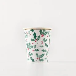 Meri-Meri Holly Pattern Cups (x 8)