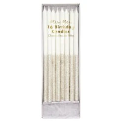 Meri-Meri Silver Glitter Dipped Candles (x 16)