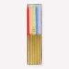 Meri-Meri Gold Dipped Rainbow Mix Candles (x 16)