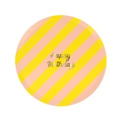 Meri-Meri Stripe Happy Birthday Side Plates (x 8) -Meri Meri media fd0c51b3 9d66 44e9 ba0a e76276887ece